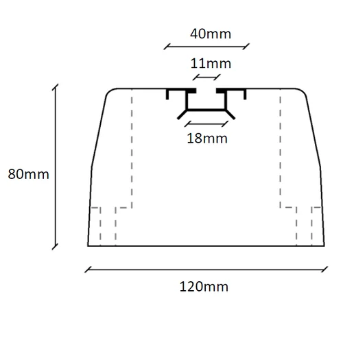 BP-1212-M10<br> - Rubber mounting pads 12×12cm with mounting rail - photo 3