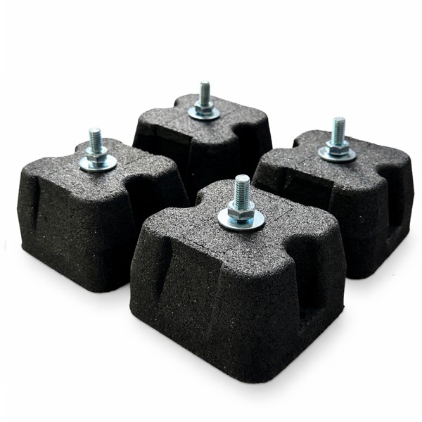 BP-1212-B<br> - Rubber mounting pads 12×12cm with mounting bolt