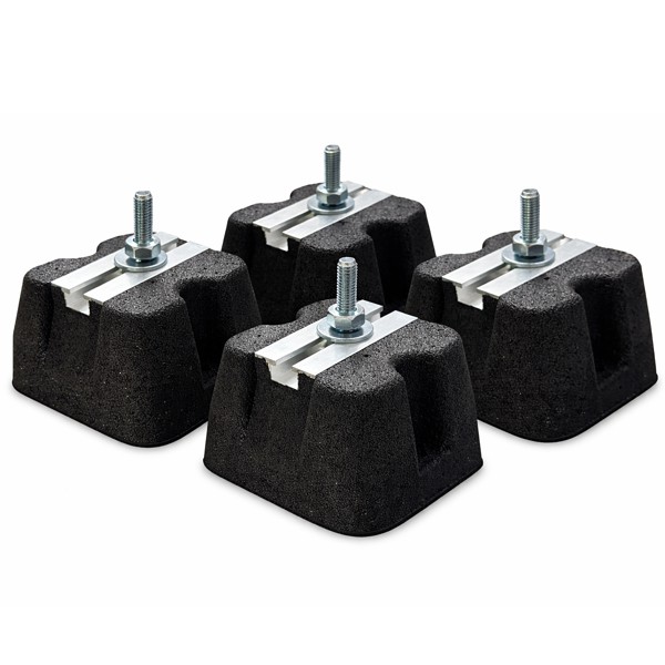 BP-1212-M10<br> - Rubber mounting pads 12×12cm with mounting rail
